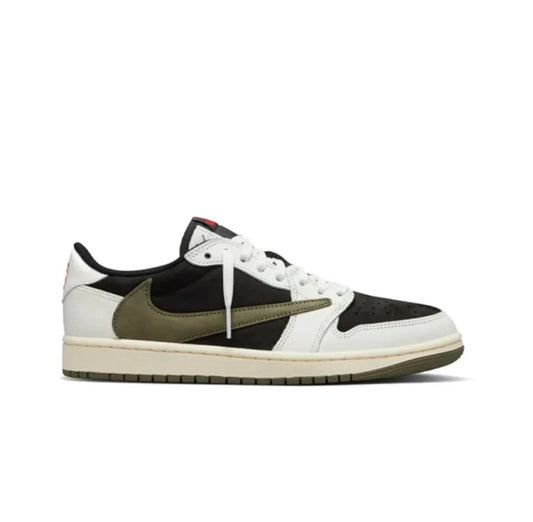 Nik_e Air Jordan Retro 1 Low X Travis Scott Olive