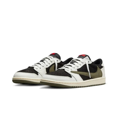 Nik_e Air Jordan Retro 1 Low X Travis Scott Olive
